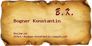 Bogner Konstantin névjegykártya